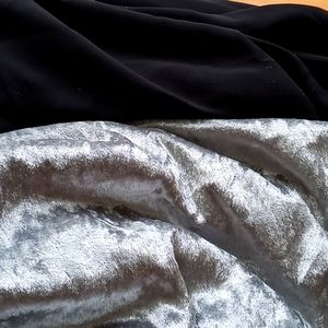 Bundle Material Black Sheer 4 Yds Sage Velvet 2 Yd